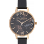 Olivia Burton Celestial Black Leather watch